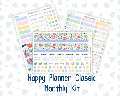 Kit 0279 - HP Classic - Monthly Kit - August - Not Ready For School - For Classic Happy Planner