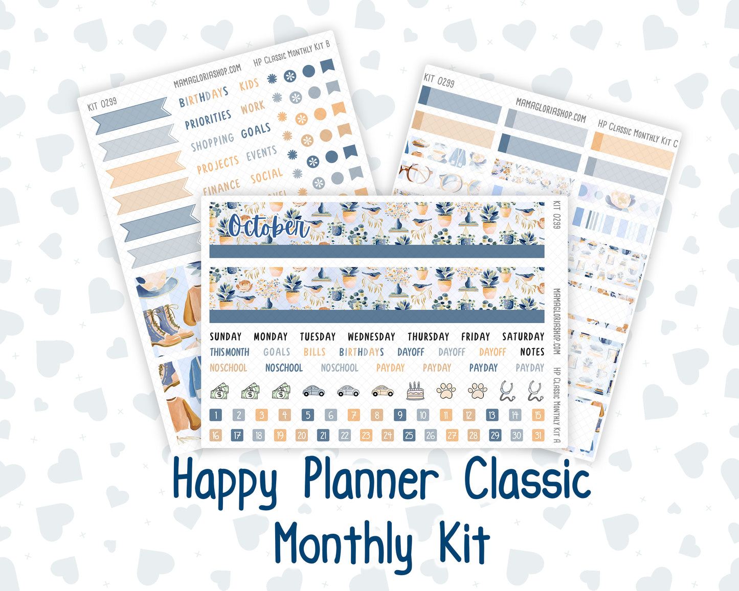 Kit 0299 - HP Classic - Monthly Kit - October - Book Nook - For Classic Happy Planner