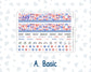 Kit 0273 - HP Classic - Monthly Kit - July - Americana In Bloom - For Classic Happy Planner