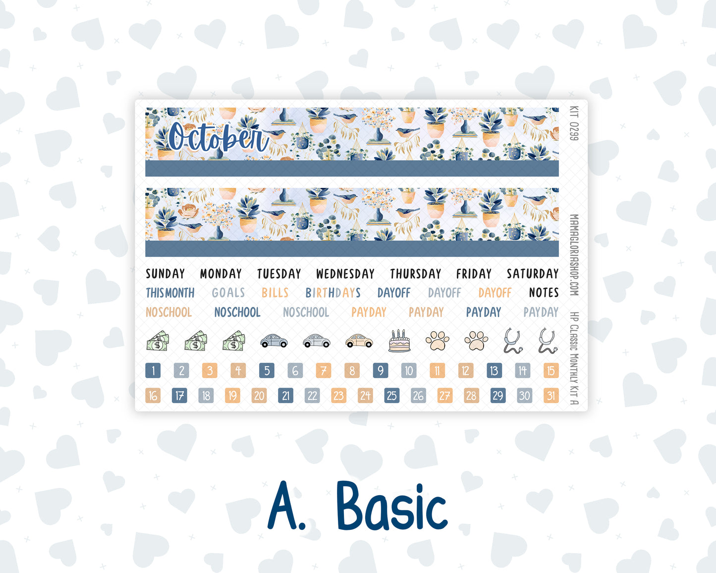 Kit 0299 - HP Classic - Monthly Kit - October - Book Nook - For Classic Happy Planner