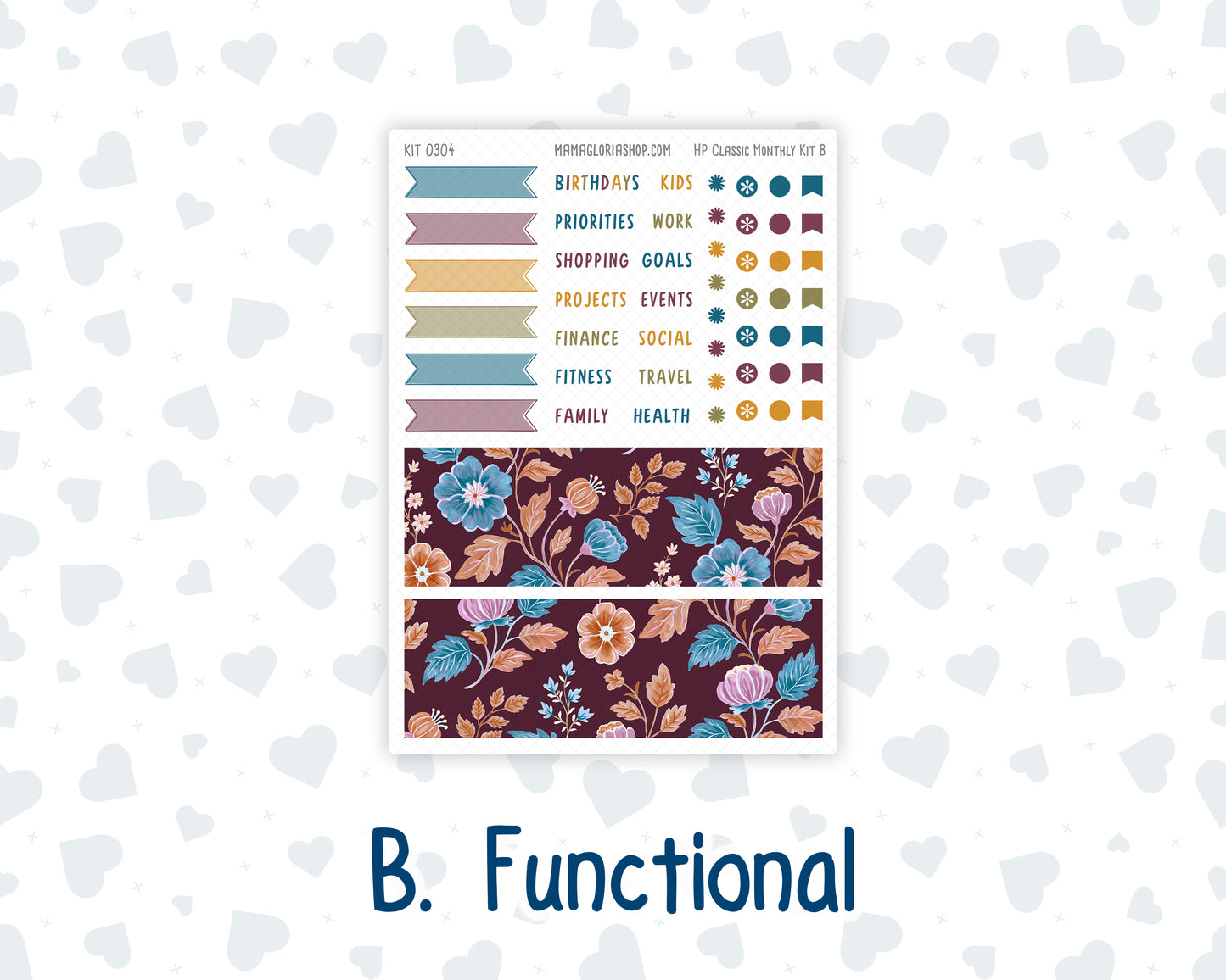 Kit 0304 - HP Classic - Monthly Kit - November - Autumn In Bloom - For Classic Happy Planner