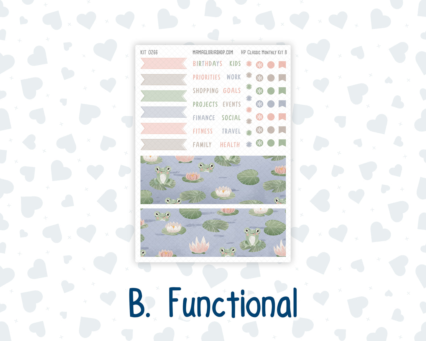 Kit 0266 - HP Classic - Monthly Kit - May - Froggy Lake Picnic - For Classic Happy Planner