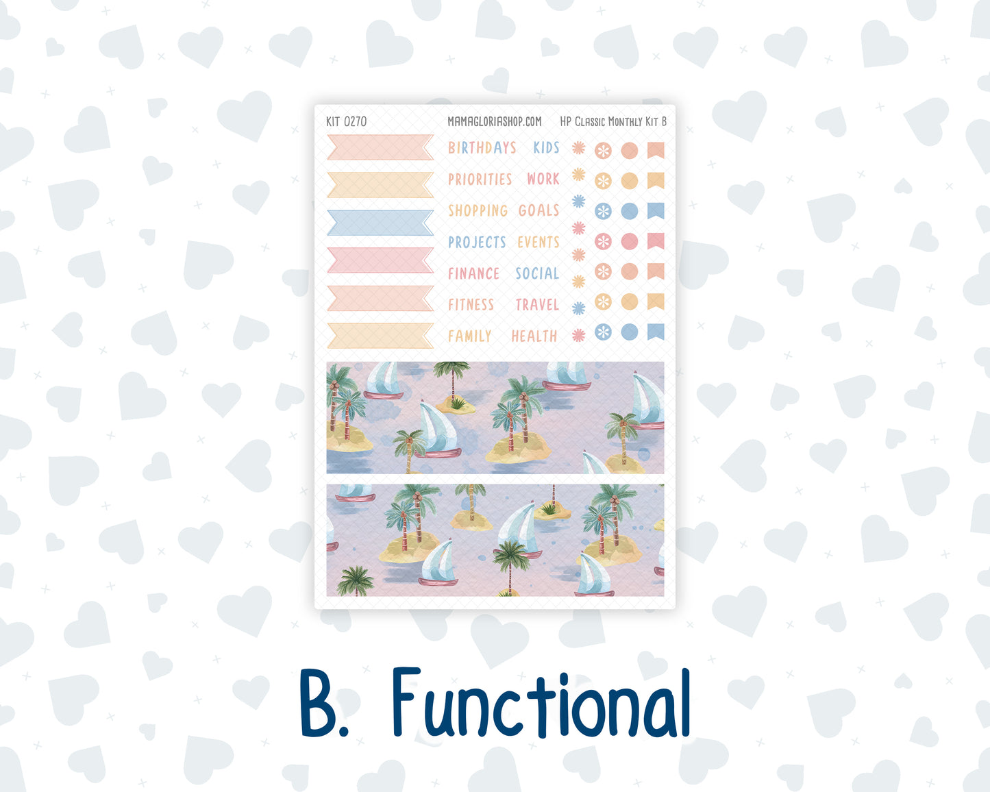 Kit 0270 - HP Classic - Monthly Kit - June - Beachside Bliss - For Classic Happy Planner