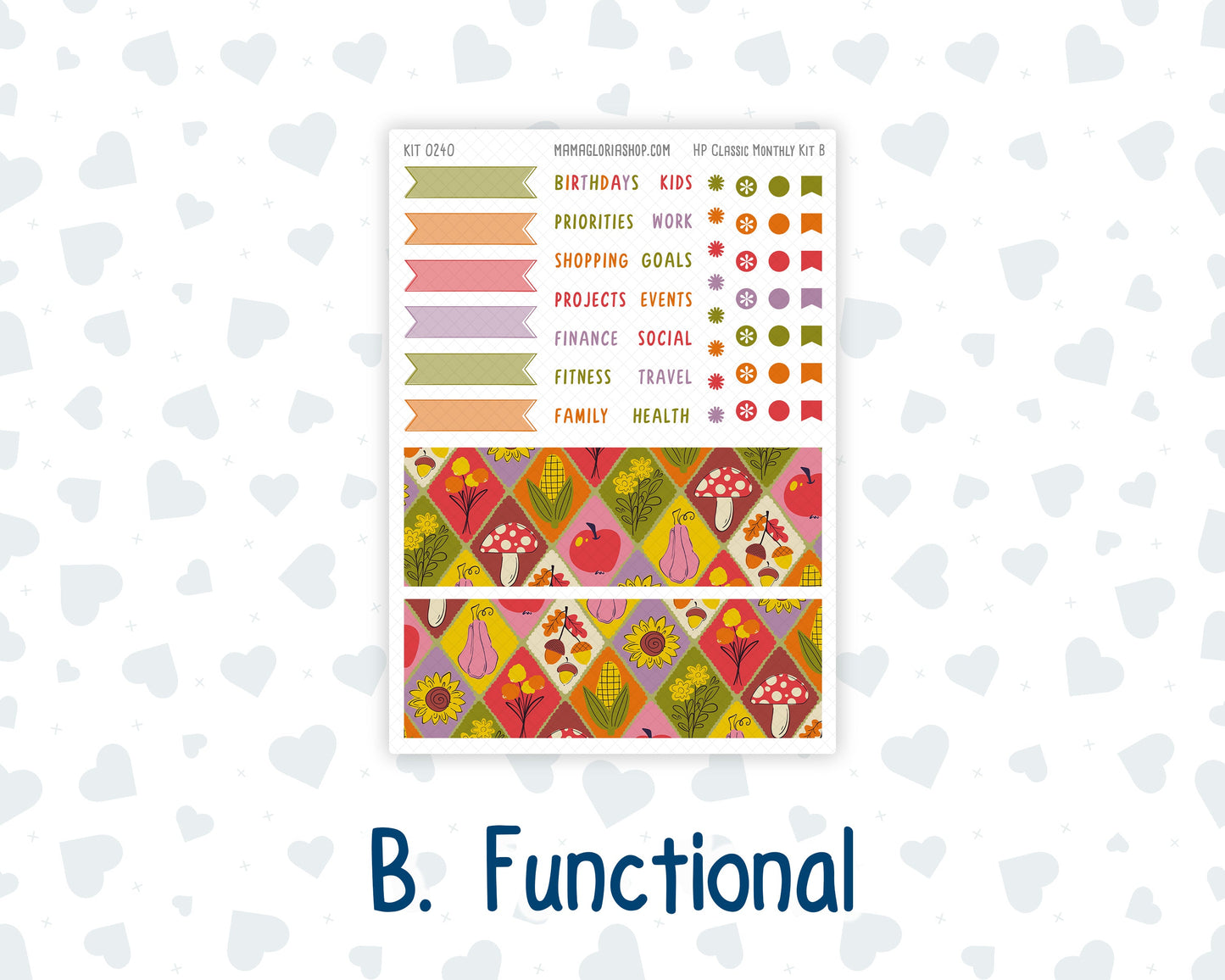 Kit 0240 - HP Classic - Monthly Kit - November - Cozy Thanksgiving - For Classic Happy Planner