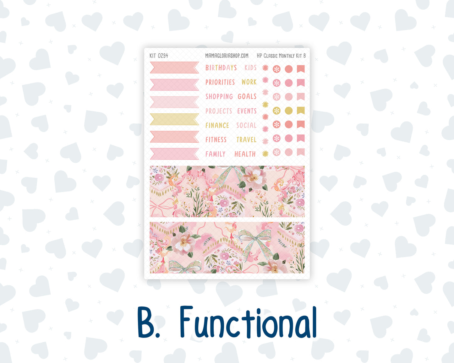 Kit 0294 - HP Classic - Monthly Kit - September - Rosy Reveria - For Classic Happy Planner