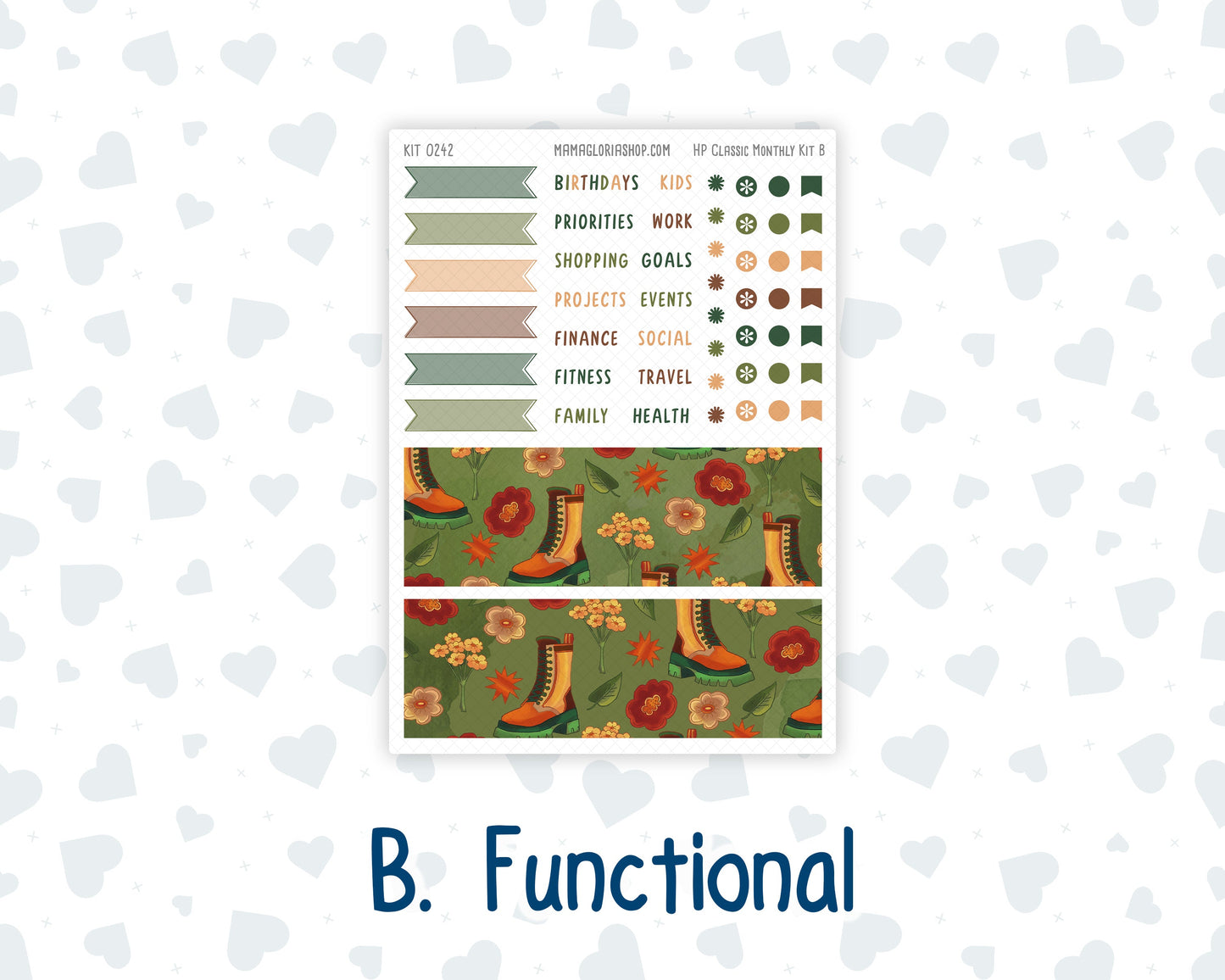 Kit 0242 - HP Classic - Monthly Kit - November - Cottage Autumn - For Classic Happy Planner