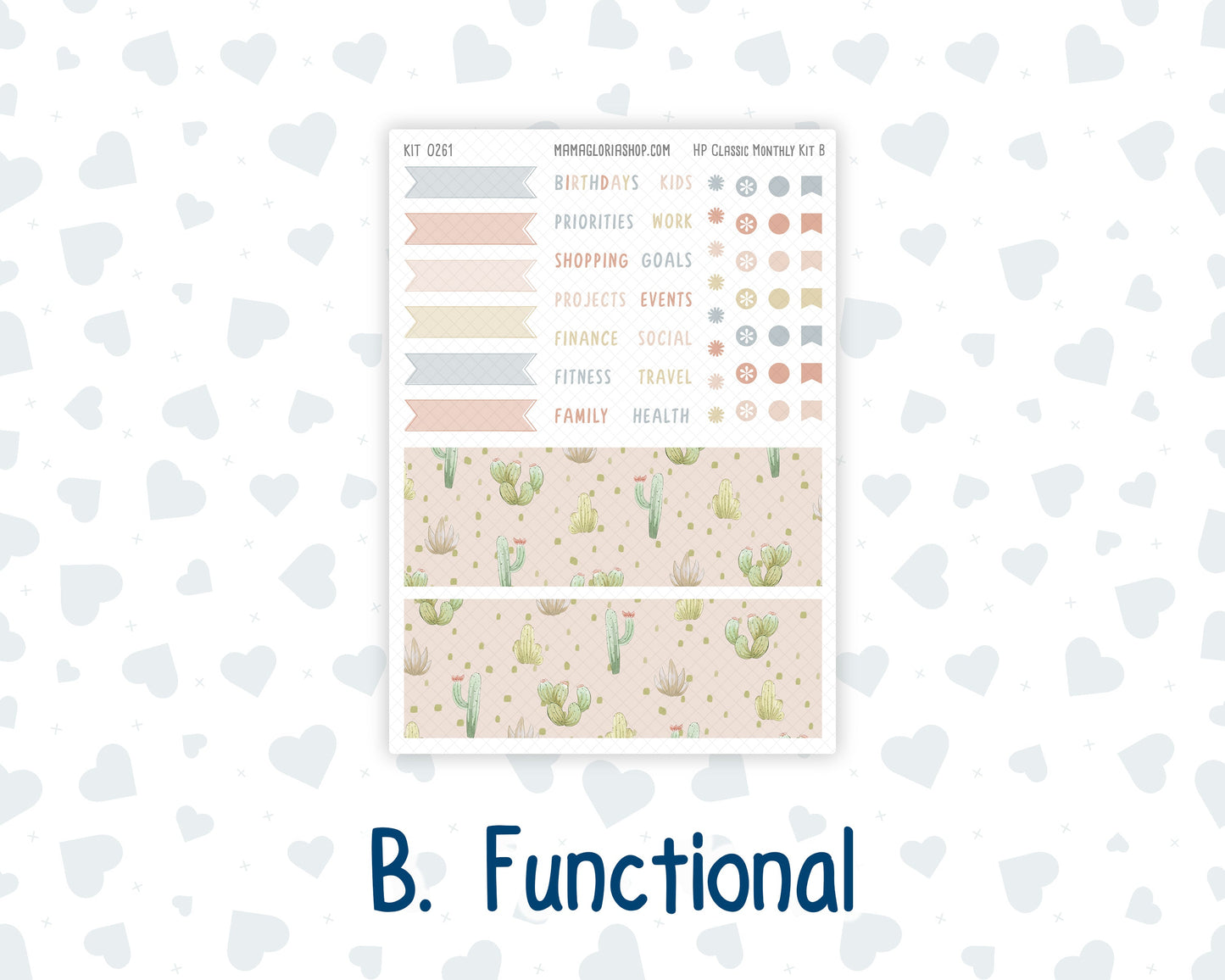 Kit 0261 - HP Classic - Monthly Kit - April - Llama Spring - For Classic Happy Planner