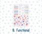 Kit 0273 - HP Classic - Monthly Kit - July - Americana In Bloom - For Classic Happy Planner