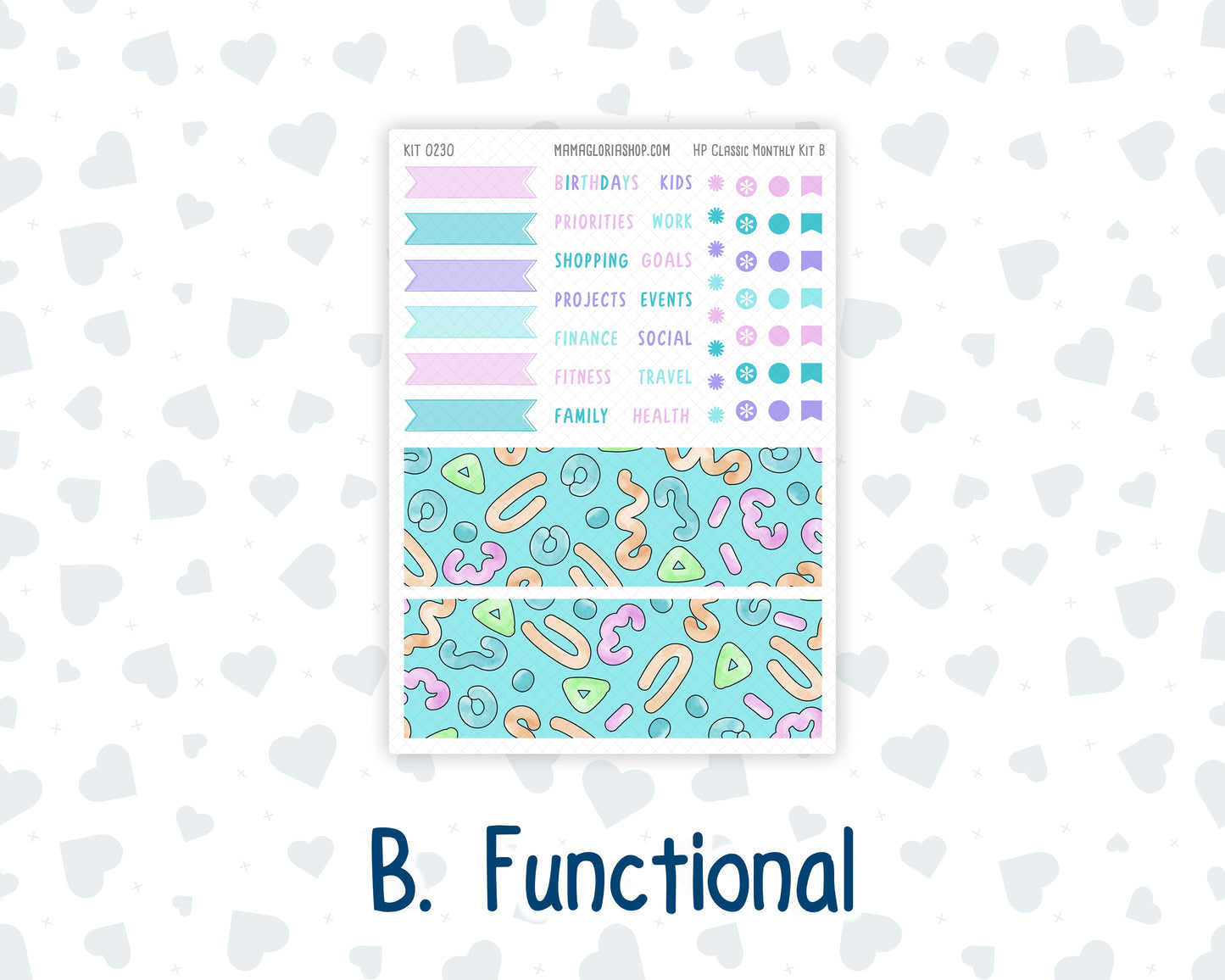 Kit 0230 - HP Classic - Monthly Kit - August - School Daze - For Classic Happy Planner