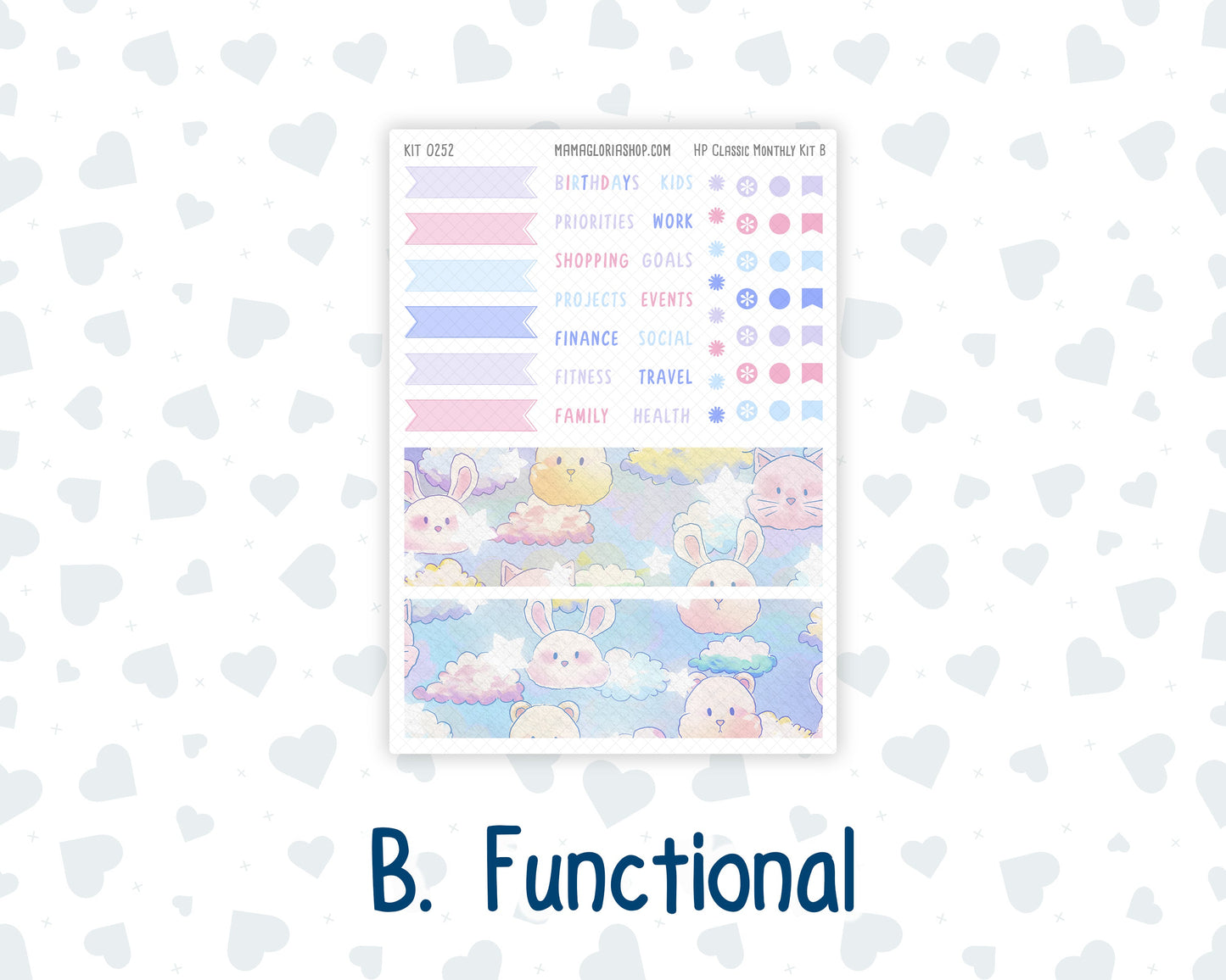 Kit 0252 - HP Classic - Monthly Kit - February - Tokyo Candy Cloud - For Classic Happy Planner