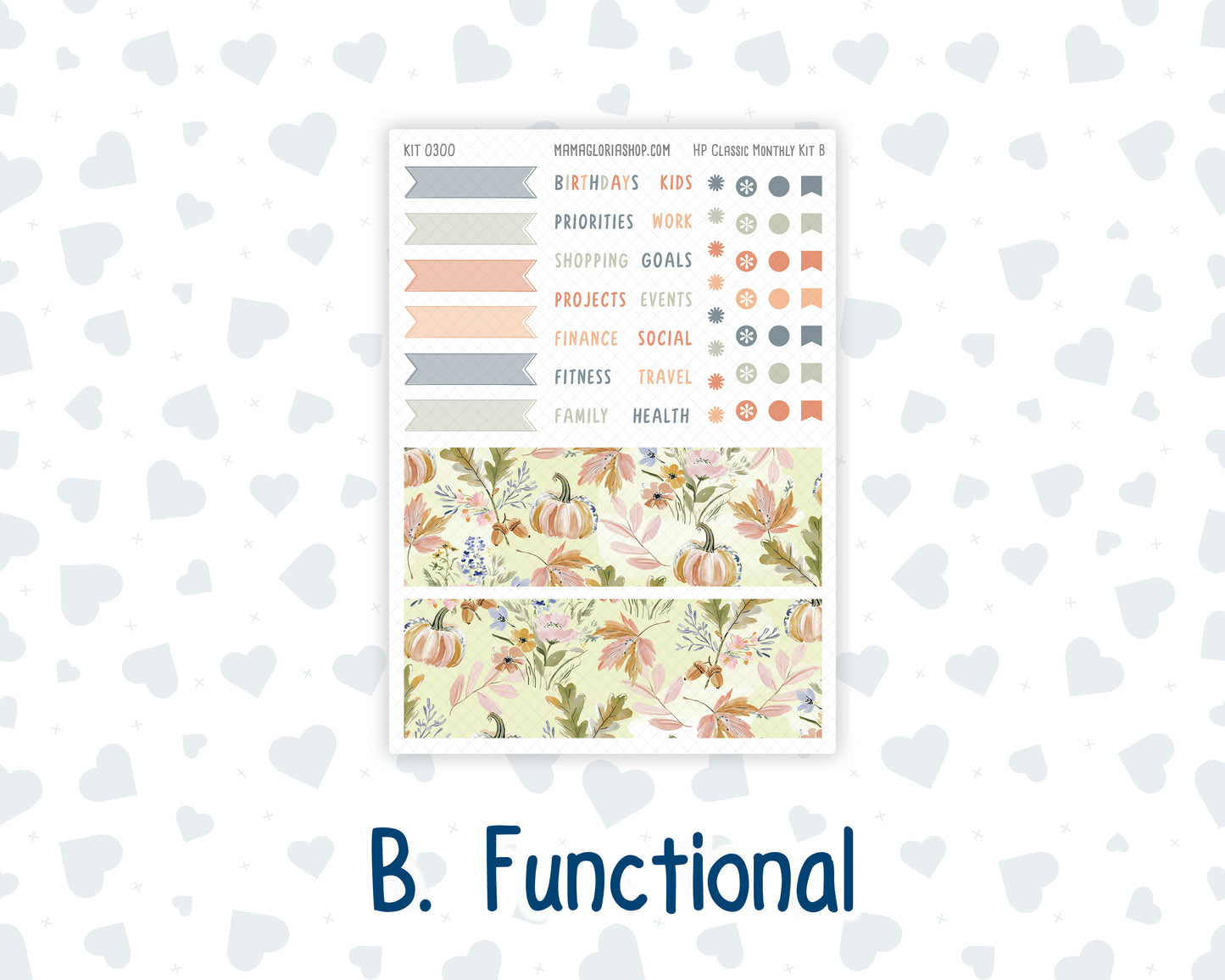 Kit 0300 - HP Classic - Monthly Kit - October - Autumn Stroll - For Classic Happy Planner