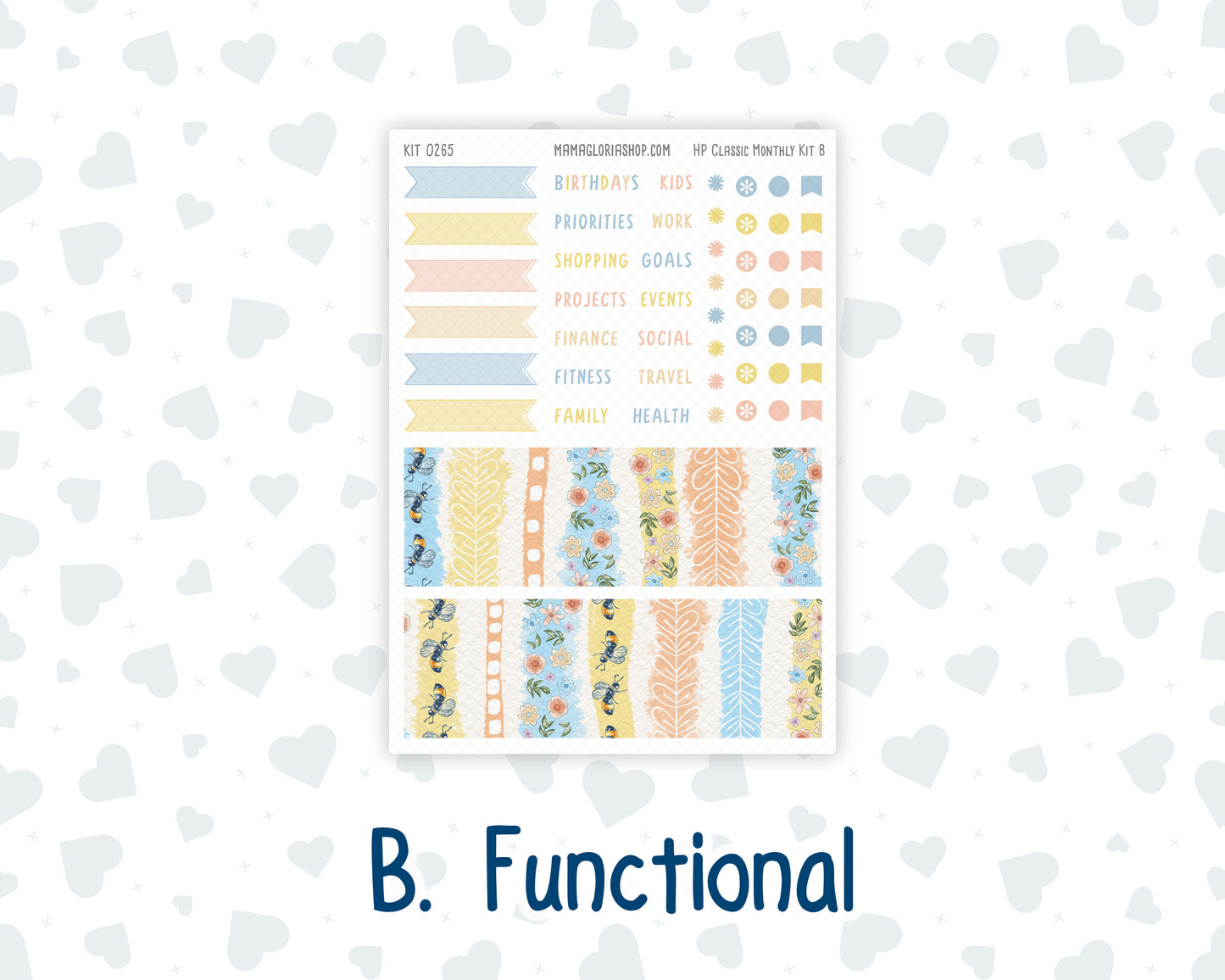 Kit 0265 - HP Classic - Monthly Kit - May - Honeybee Sky - For Classic Happy Planner