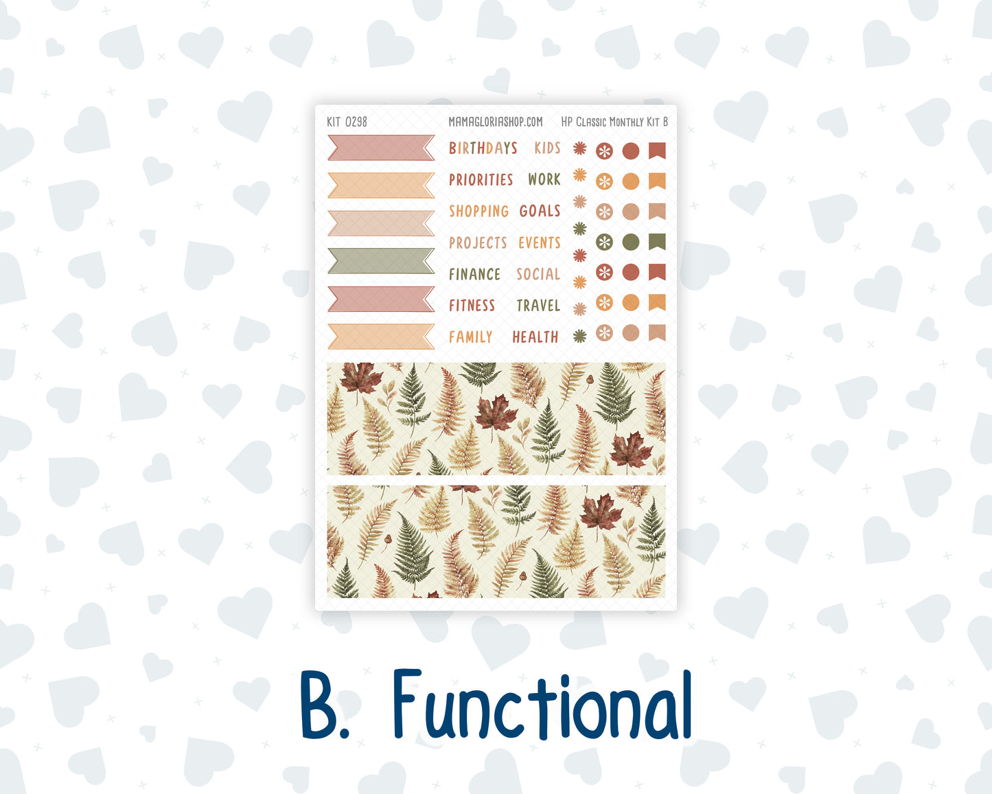 Kit 0298 - HP Classic - Monthly Kit - October - Velvet Bloom - For Classic Happy Planner