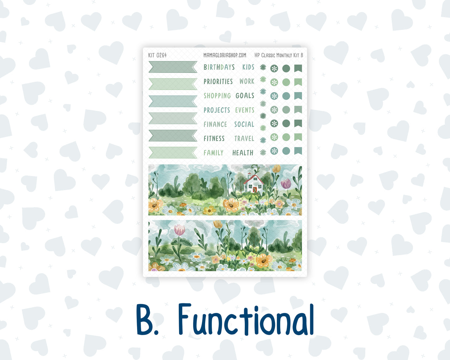 Kit 0264 - HP Classic - Monthly Kit - May - Spring Walk - For Classic Happy Planner
