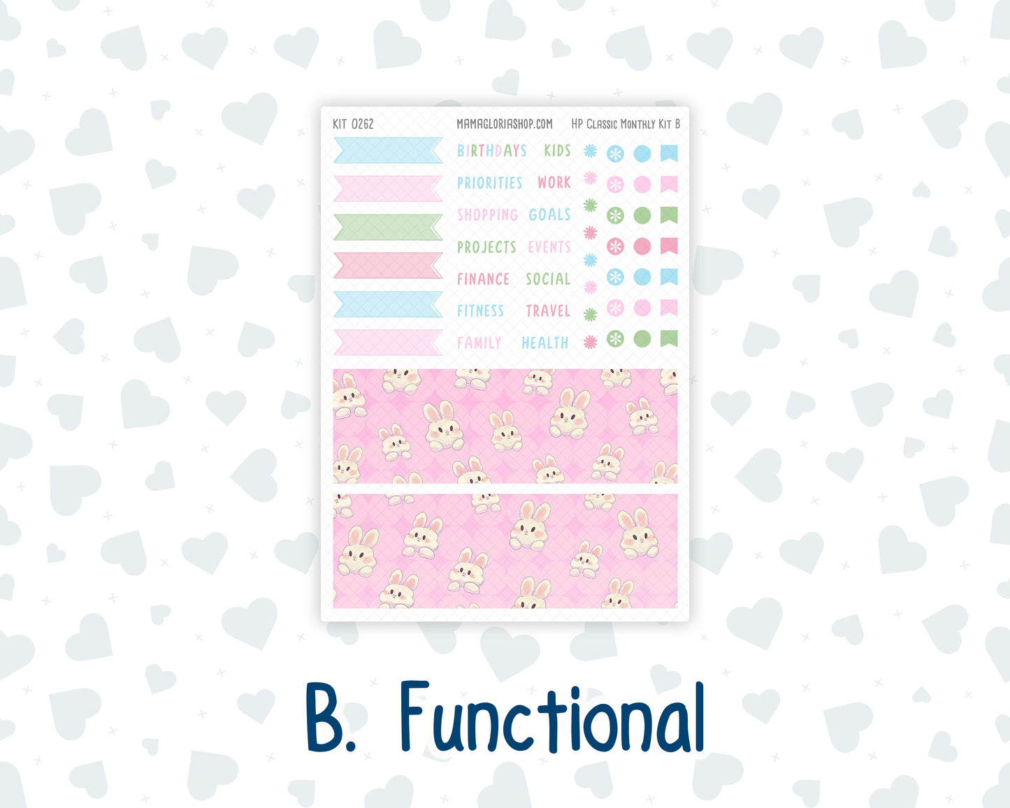 Kit 0262 - HP Classic - Monthly Kit - April - Spring Puffs - For Classic Happy Planner