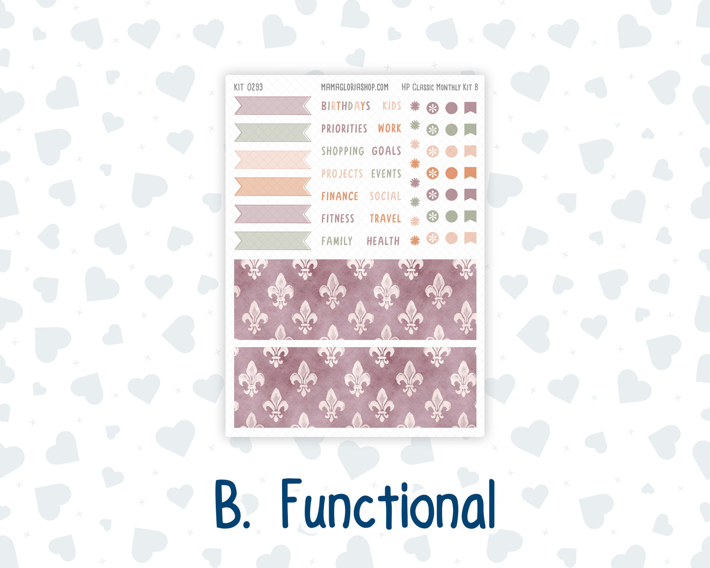 Kit 0293 - HP Classic - Monthly Kit - September - Fleur de Provence - For Classic Happy Planner