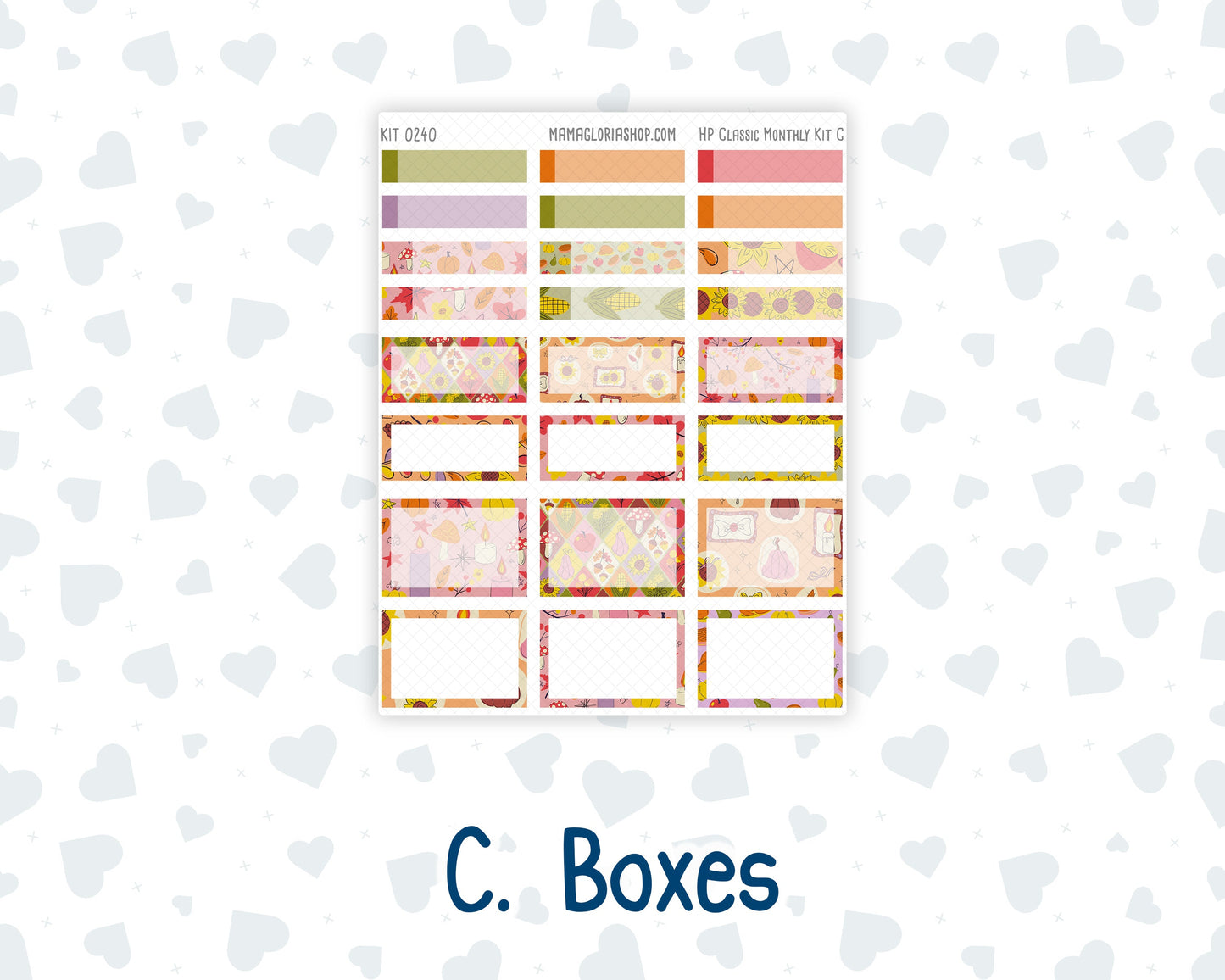 Kit 0240 - HP Classic - Monthly Kit - November - Cozy Thanksgiving - For Classic Happy Planner