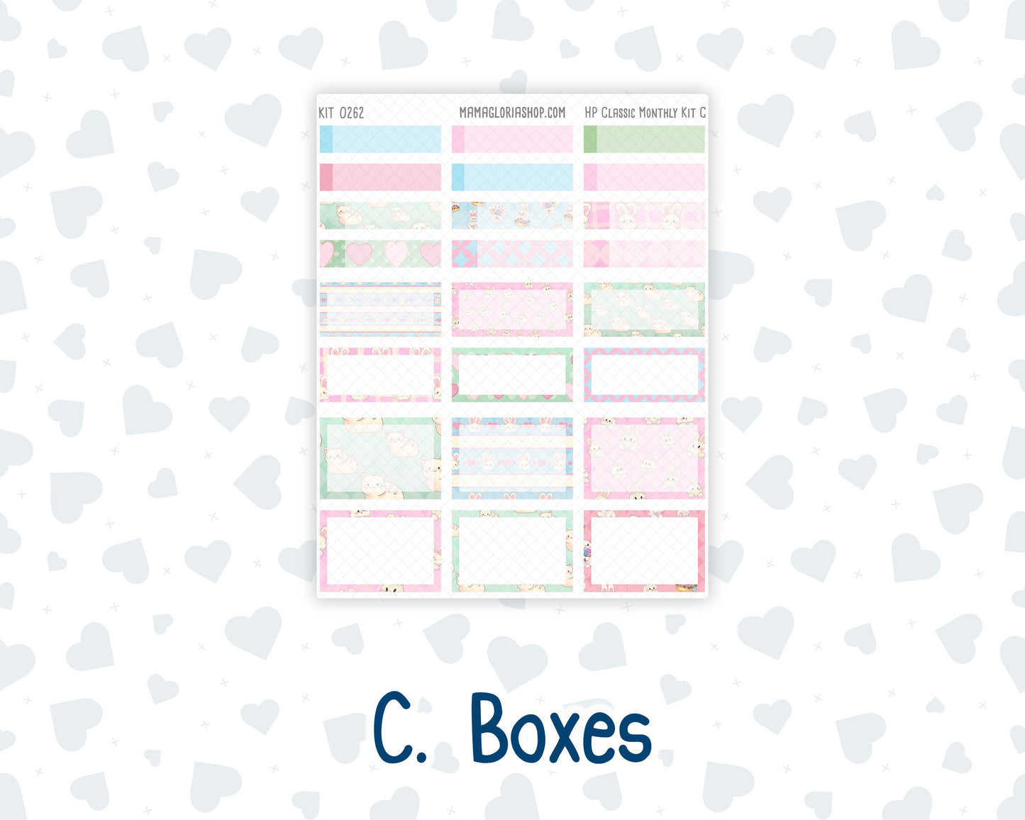 Kit 0262 - HP Classic - Monthly Kit - April - Spring Puffs - For Classic Happy Planner