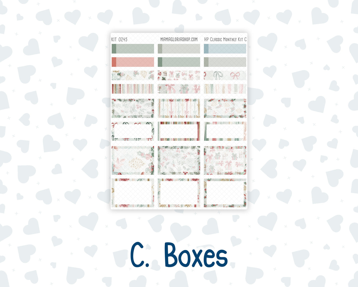 Kit 0245 - HP Classic - Monthly Kit - December - Vintage Christmas - For Classic Happy Planner