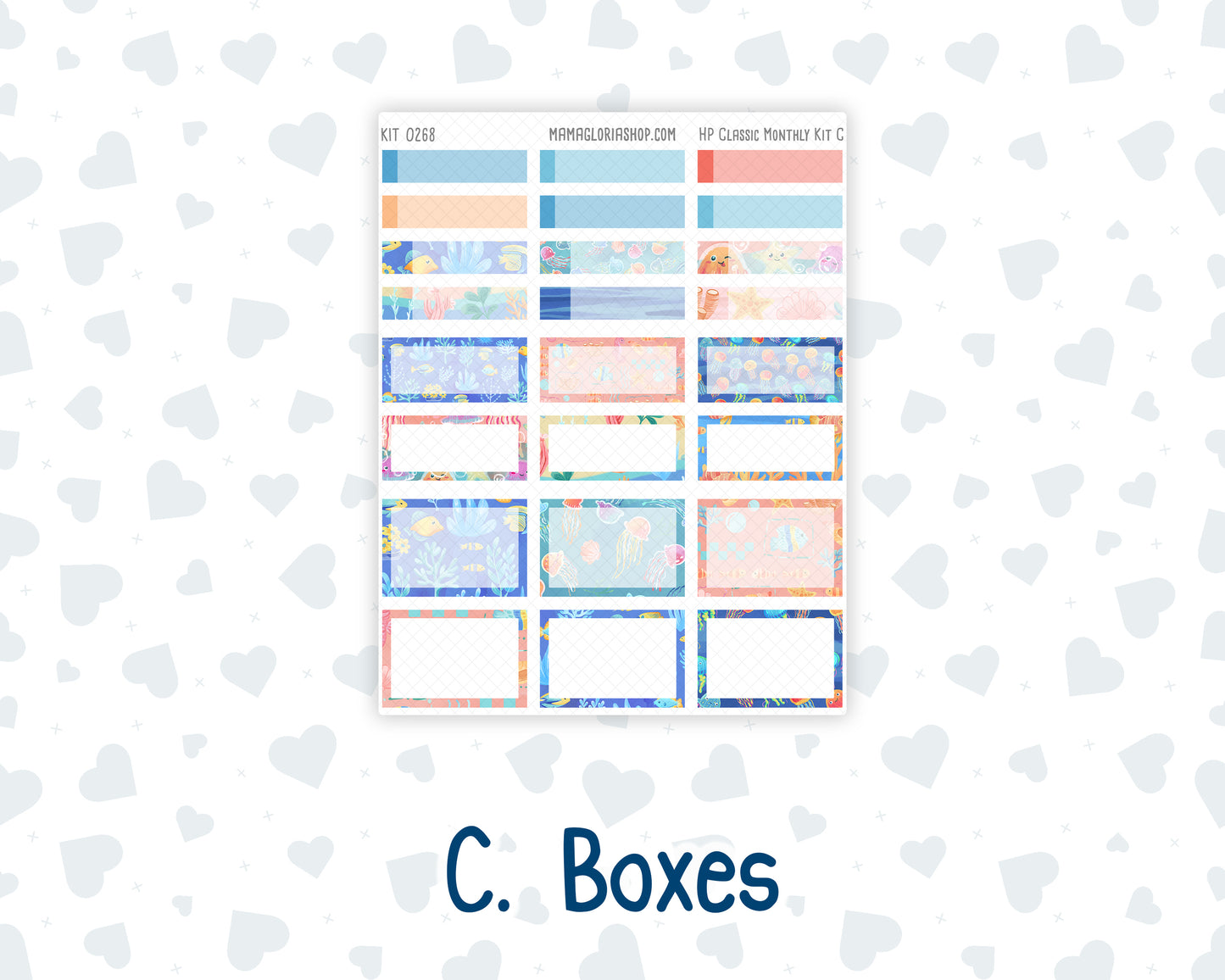 Kit 0268 - HP Classic - Monthly Kit - June - Sea Sweeties - For Classic Happy Planner