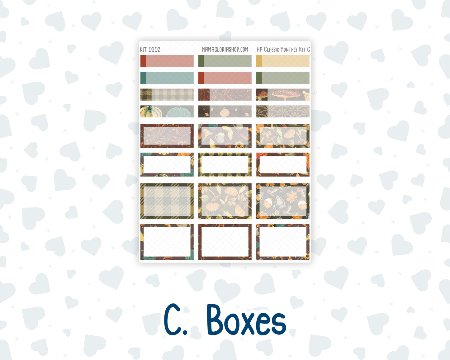 Kit 0302 - HP Classic - Monthly Kit - November - Thankful Season - For Classic Happy Planner