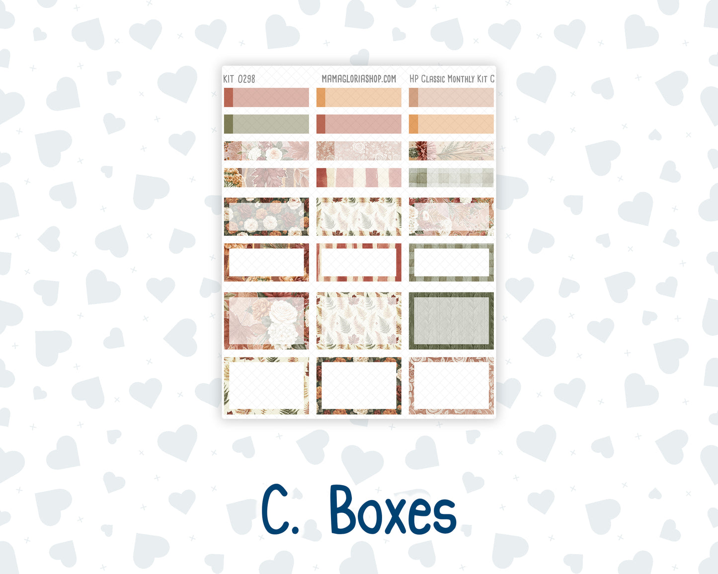 Kit 0298 - HP Classic - Monthly Kit - October - Velvet Bloom - For Classic Happy Planner