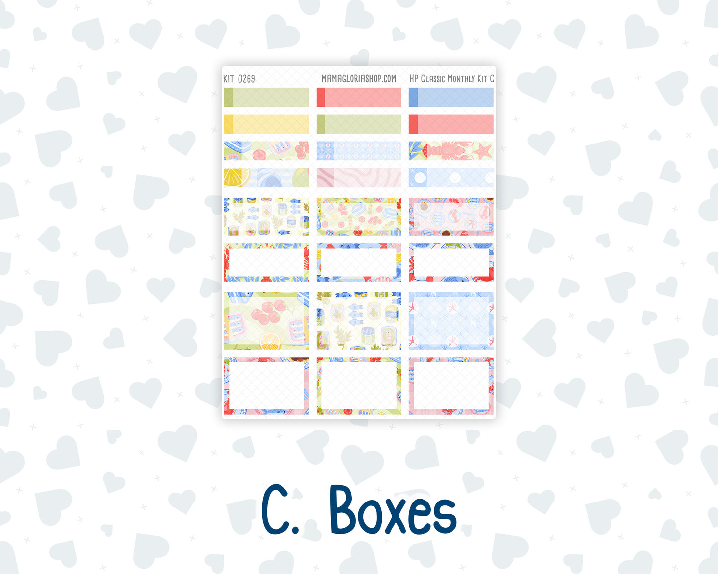 Kit 0269 - HP Classic - Monthly Kit - June - Dolce Mare - For Classic Happy Planner