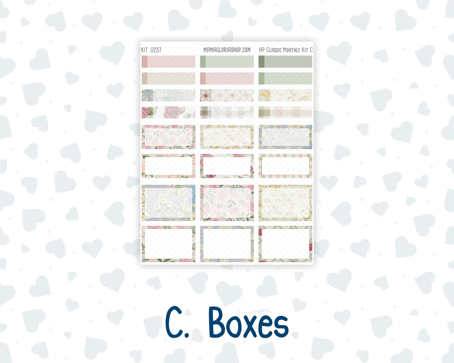 Kit 0257 - HP Classic - Monthly Kit - March - Blush Garden - For Classic Happy Planner