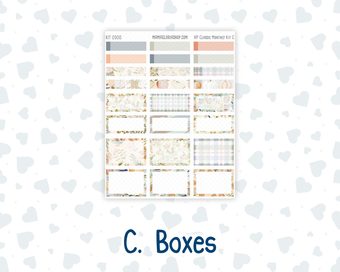 Kit 0300 - HP Classic - Monthly Kit - October - Autumn Stroll - For Classic Happy Planner