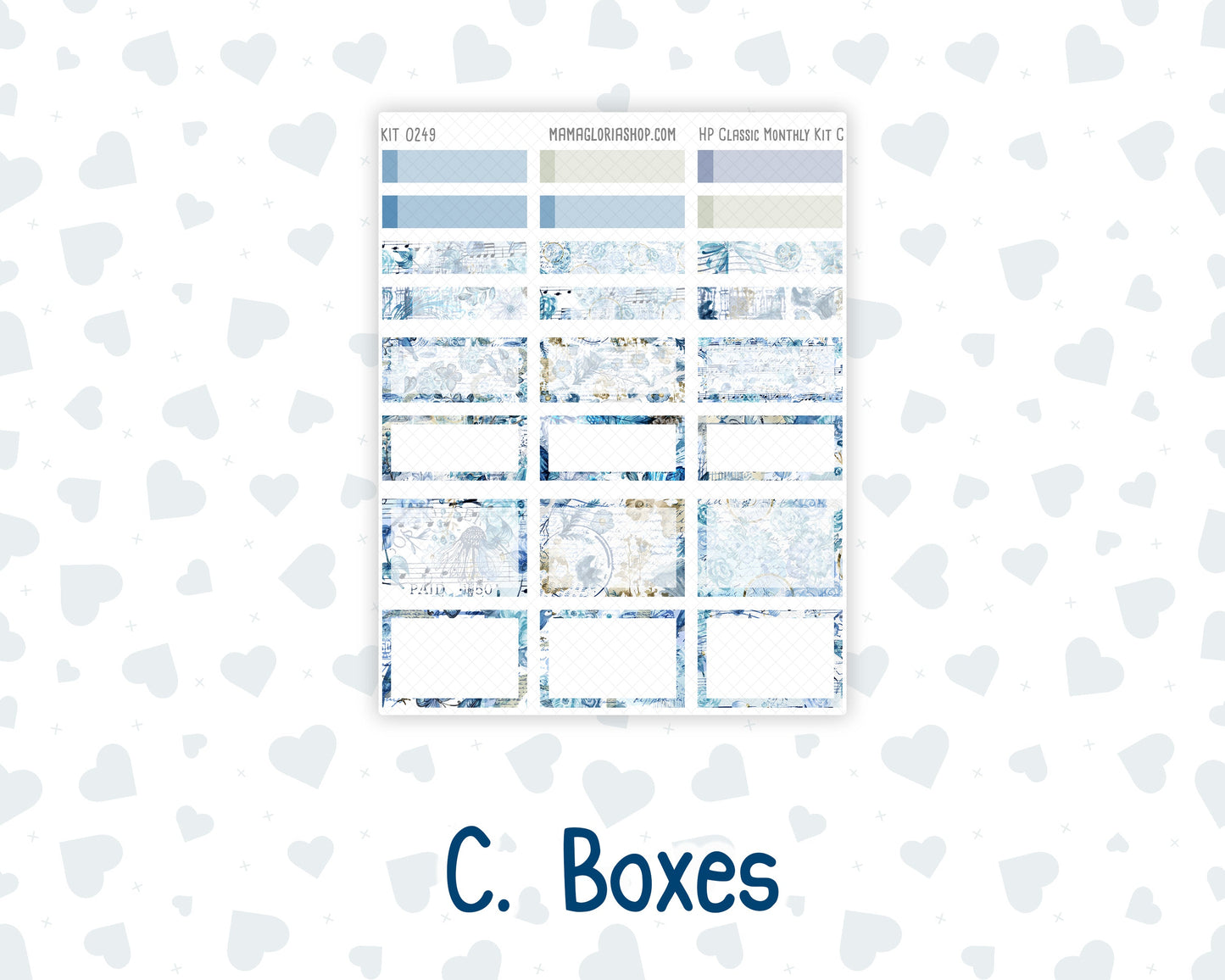 Kit 0249 - HP Classic - Monthly Kit - January - Icy Lace - For Classic Happy Planner