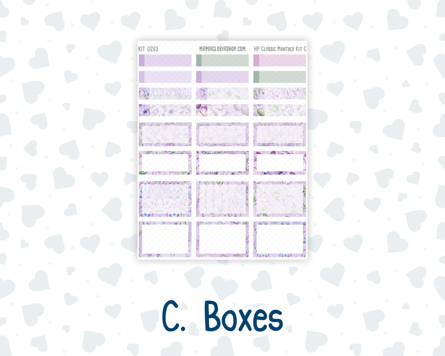 Kit 0263 - HP Classic - Monthly Kit - April - Lavender Drift - For Classic Happy Planner