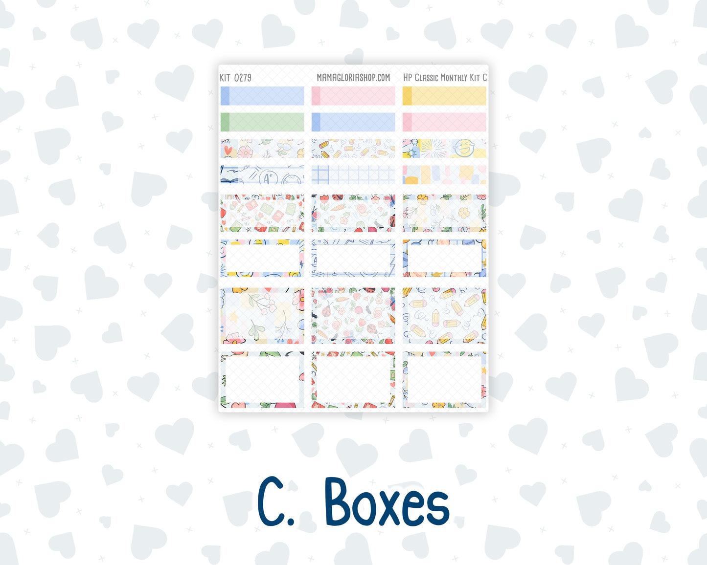Kit 0279 - HP Classic - Monthly Kit - August - Not Ready For School - For Classic Happy Planner