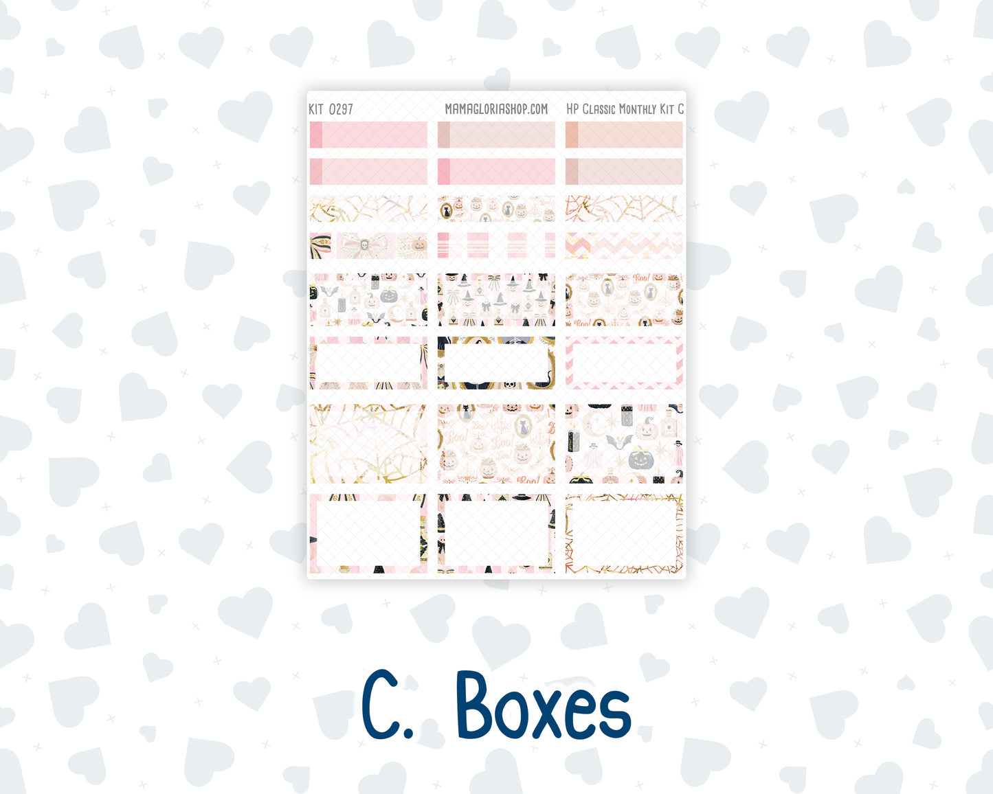 Kit 0297 - HP Classic - Monthly Kit - October - Pink Spell - For Classic Happy Planner