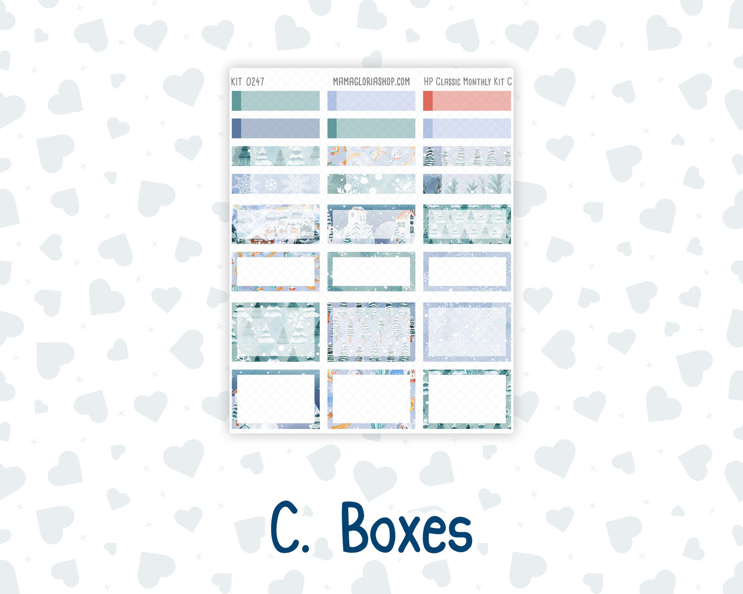 Kit 0247 - HP Classic - Monthly Kit - December - Snow Day Adventures - For Classic Happy Planner