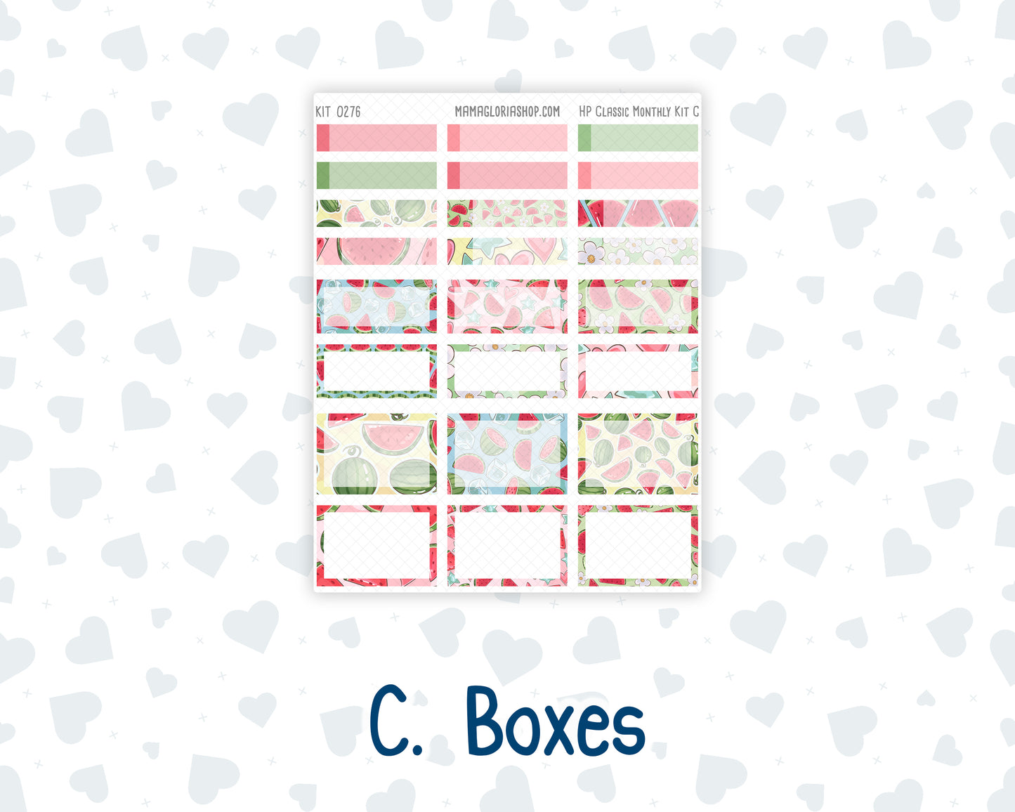 Kit 0276 - HP Classic - Monthly Kit - July - Melon Crush - For Classic Happy Planner