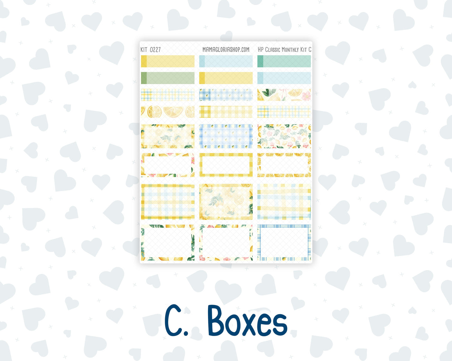 Kit 0227 - HP Classic - Monthly Kit - July - Lemon Grove - For Classic Happy Planner
