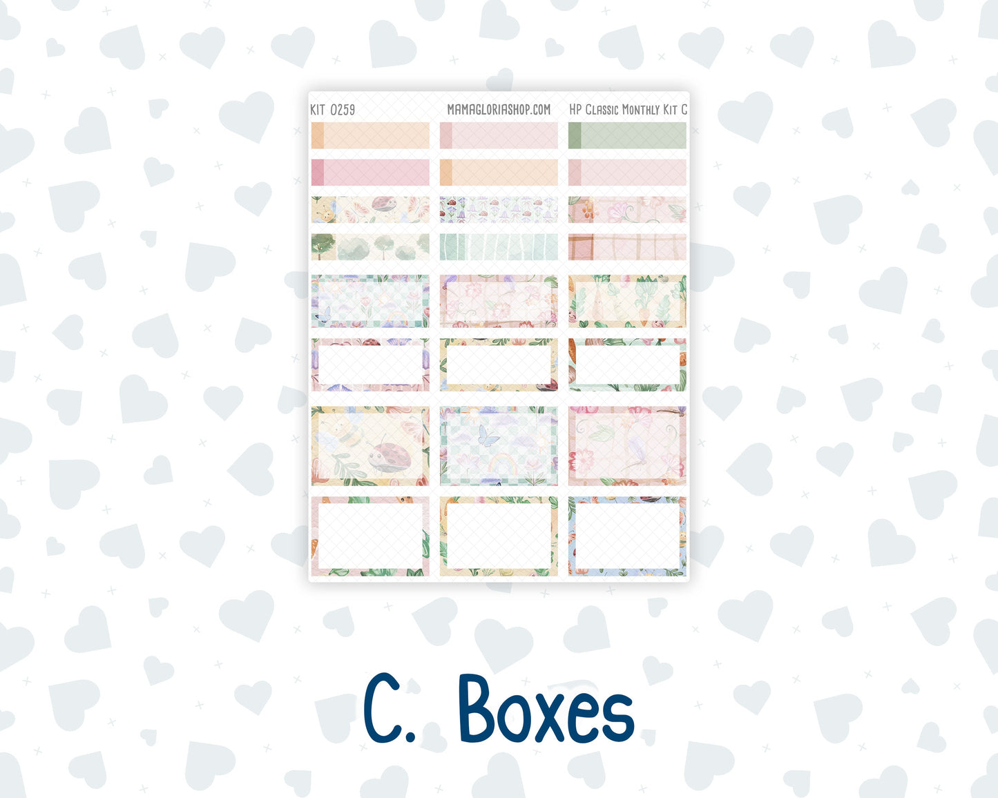Kit 0259 - HP Classic - Monthly Kit - March - Spring Garden Chores - For Classic Happy Planner