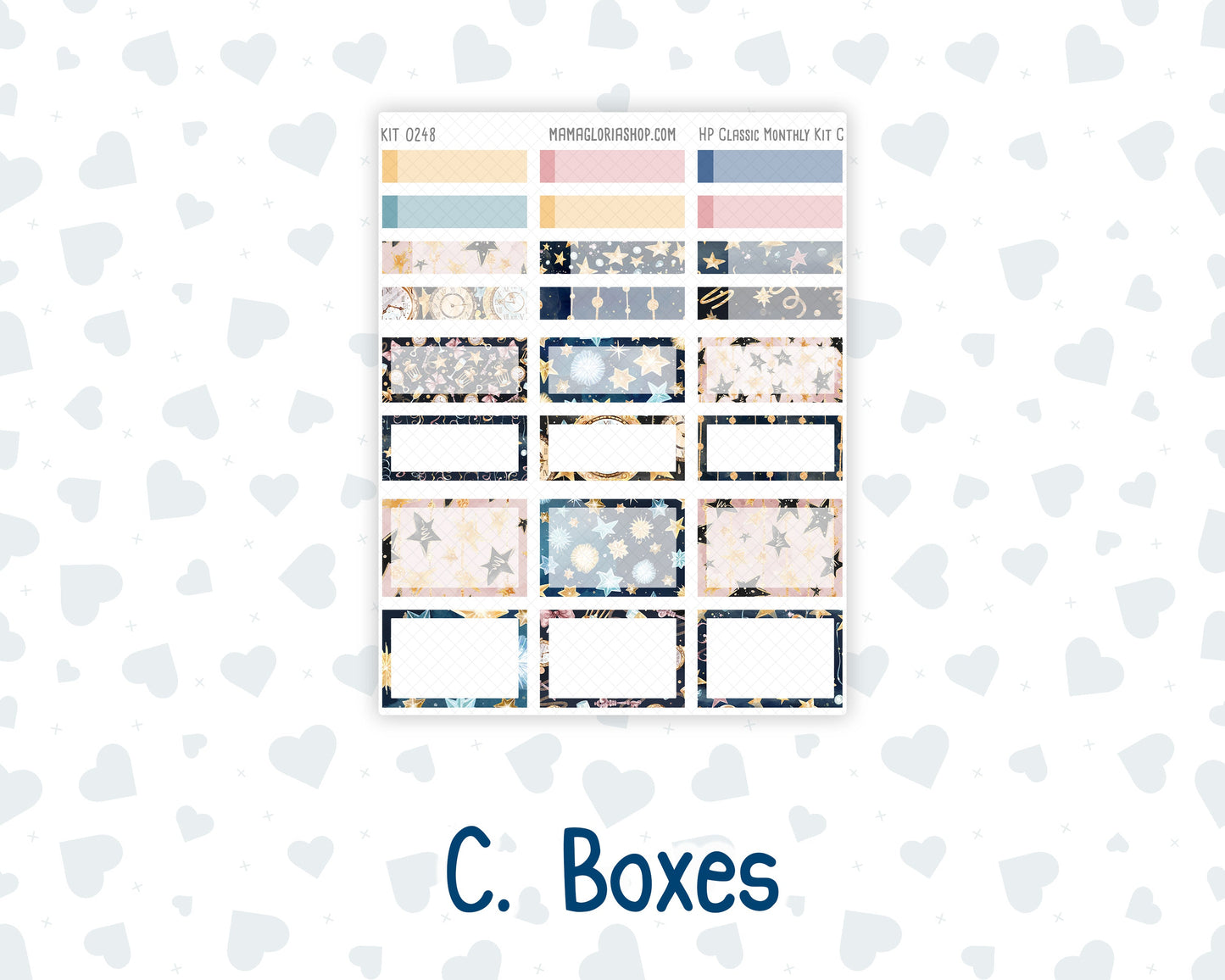 Kit 0248 - HP Classic - Monthly Kit - January - Midnight Countdown - For Classic Happy Planner