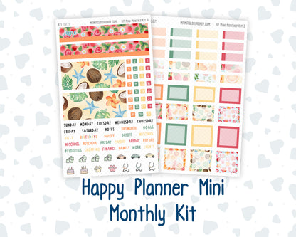Kit 0271 - HP Mini - Monthly Kit - June - Strawberry Shore - For Mini Happy Planner