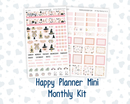 Kit 0297 - HP Mini - Monthly Kit - October - Pink Spell - For Mini Happy Planner