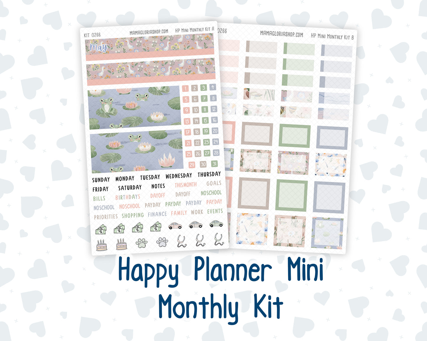 Kit 0266 - HP Mini - Monthly Kit - May - Froggy Lake Picnic - For Mini Happy Planner