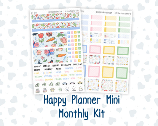 Kit 0279 - HP Mini - Monthly Kit - August - Not Ready For School - For Mini Happy Planner