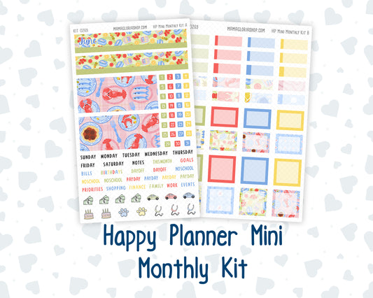Kit 0269 - HP Mini - Monthly Kit - June - Dolce Mare - For Mini Happy Planner