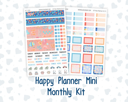 Kit 0268 - HP Mini - Monthly Kit - June - Sea Sweeties - For Mini Happy Planner
