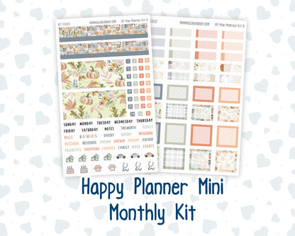 Kit 0300 - HP Mini - Monthly Kit - October - Autumn Stroll - For Mini Happy Planner