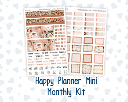 Kit 0296 - HP Mini - Monthly Kit - September - Coffee Break - For Mini Happy Planner