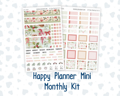 Kit 0308 - HP Mini - Monthly Kit - December - Knit & Holly - For Mini Happy Planner