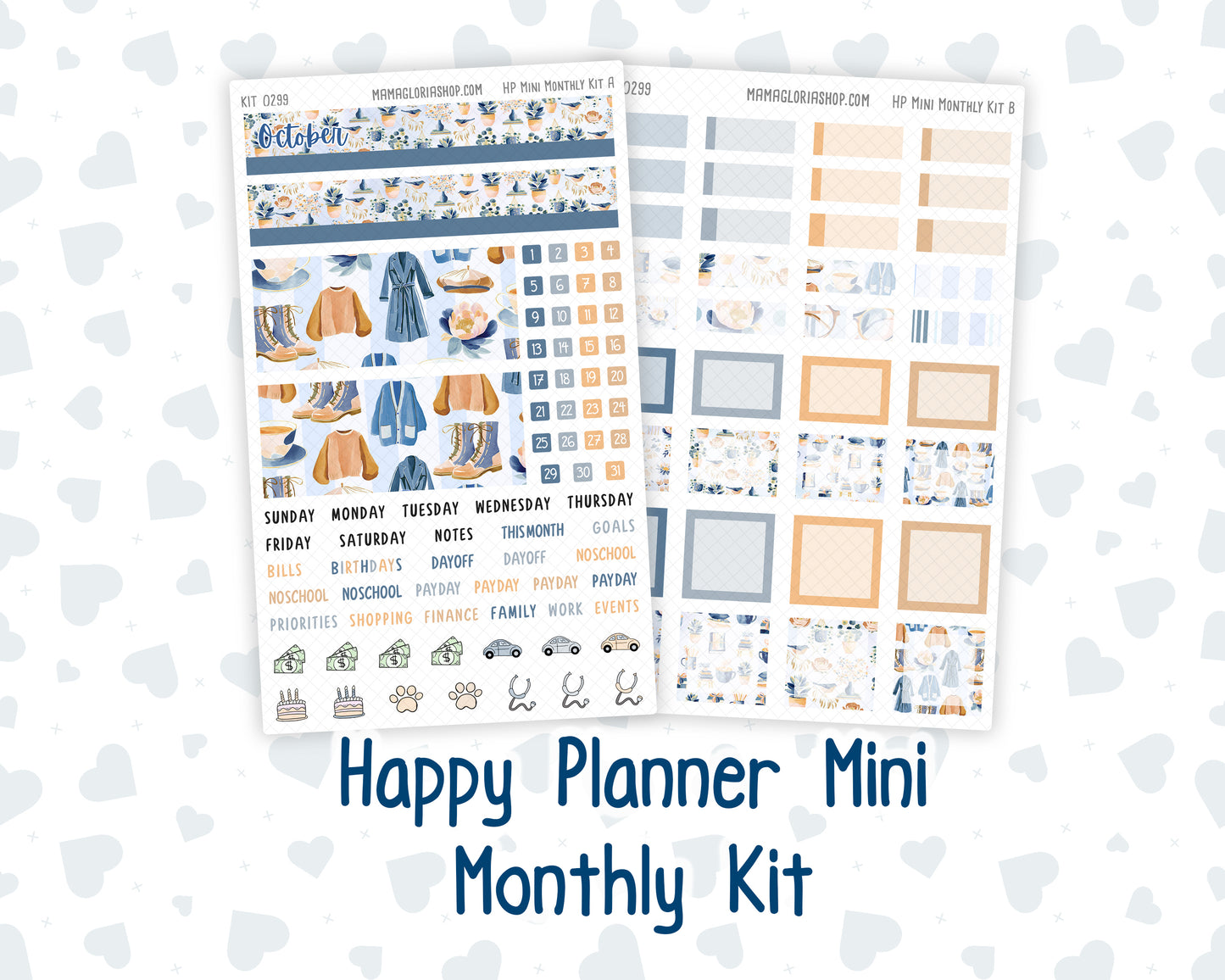 Kit 0299 - HP Mini - Monthly Kit - October - Book Nook - For Mini Happy Planner