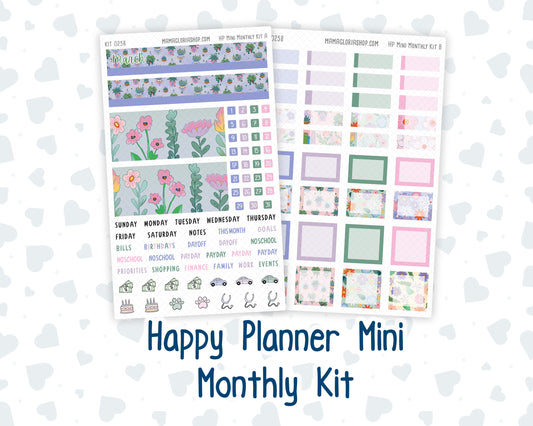 Kit 0258 - HP Mini - Monthly Kit - March - Plant Therapy - For Mini Happy Planner