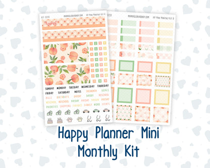 Kit 0228 - HP Mini - Monthly Kit - August - Just Peachy - For Mini Happy Planner